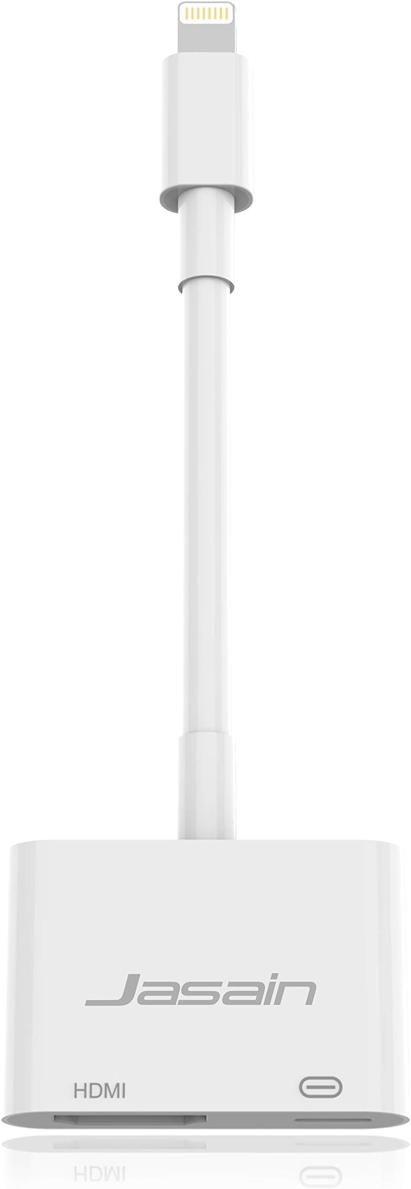 Jasain Compatible with iPhone to HDMI Adapter Cable, Digital AV Adapter 1080p HD TV Connector Compatible with iPhone X 8 7 6Plus, iPad, iPod to TV Projector Monitor-White