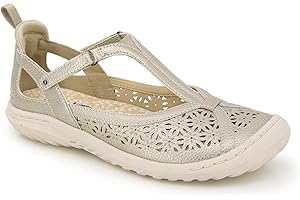 JAMBU JBU Women's Daffodil Comfort Casual Classic Mary Jane T-Strap Flats Fashion Shoes