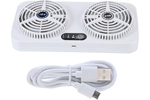 Yuecoom 2.4v 5w Usb Charging Air Vent Exhaust Small Window Fan, 3 Levels Adjustable Window Fans with Exhaust Intake Install to Door Glass(equip Motor)