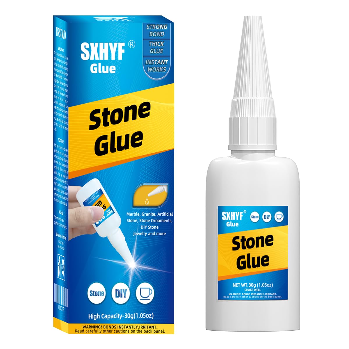 Photo 1 of Sxhyf Stone Glue - 30g Super Oily Glue Gel, Stones Adhesive, Stone to Stones Glue for Bonding Stone and Other Materials, for Restoration of Marble, Artificial Stone, DIY Craft, Clear and Waterproof