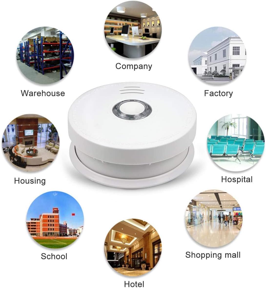 Smoke Detector Fire Alarm, 2 Packs Photoelectric Smoke Detectors with UL Listed, 9V Battery Operated Smoke Detector (9V Battery Included), 10 Years Life Time, Fire Safety for Home, Hotel, School etc - - 