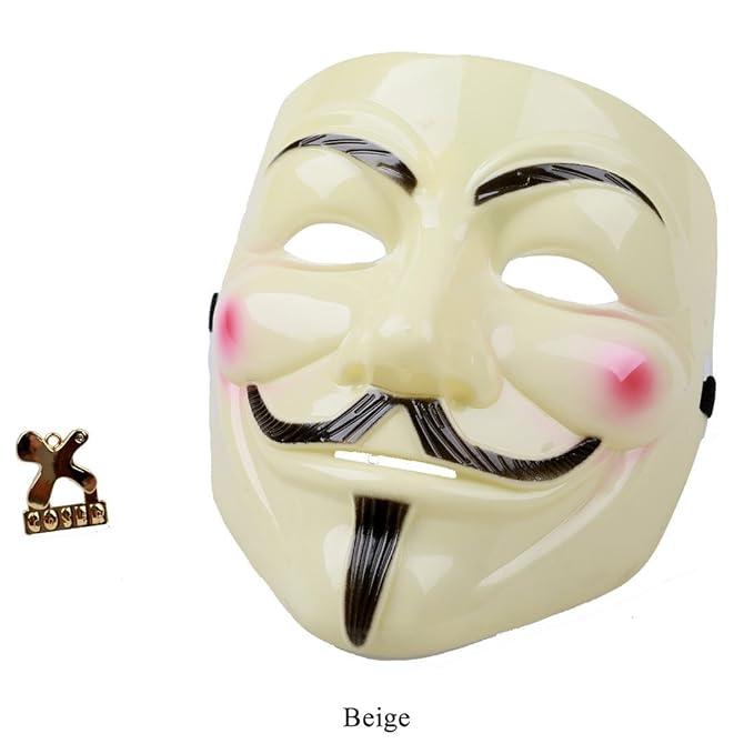 Guy Fawkes Maske Vendetta Mask Cosplay Costume Accessories Beige