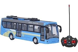 Naroote Remote Control Bus Toy, Blue, RC School Bus Driving in All Directions for Kids (Ages 3-8), Unisex, Children