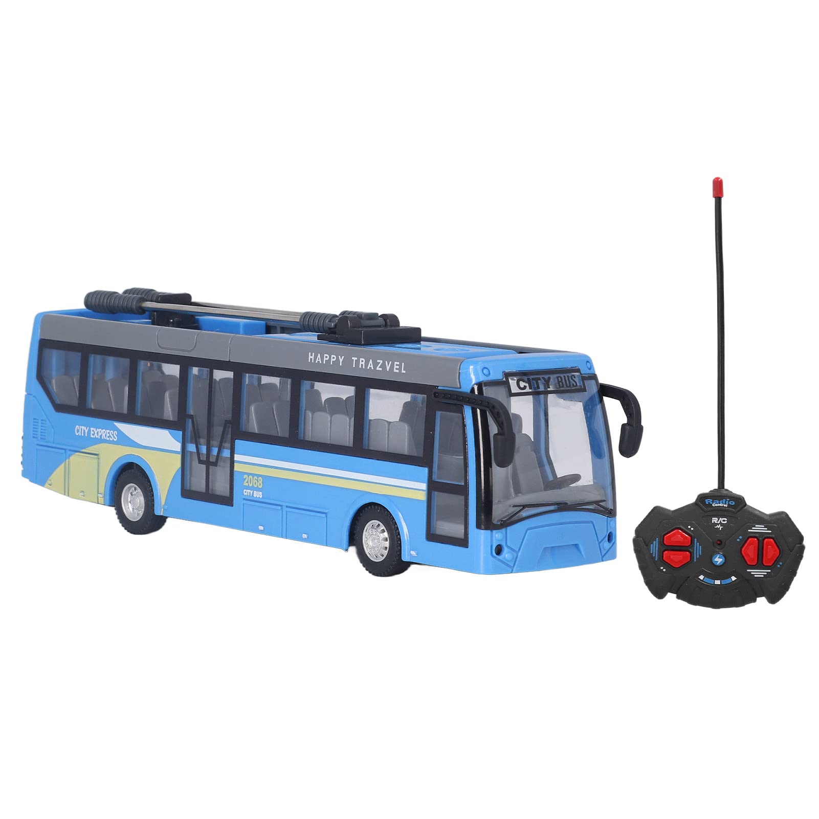 School Bus, Remote Control Car - Electronic Vehicles with High Simulation, Drives in All Directions - Rechargeable - Gift for Children (Blue)