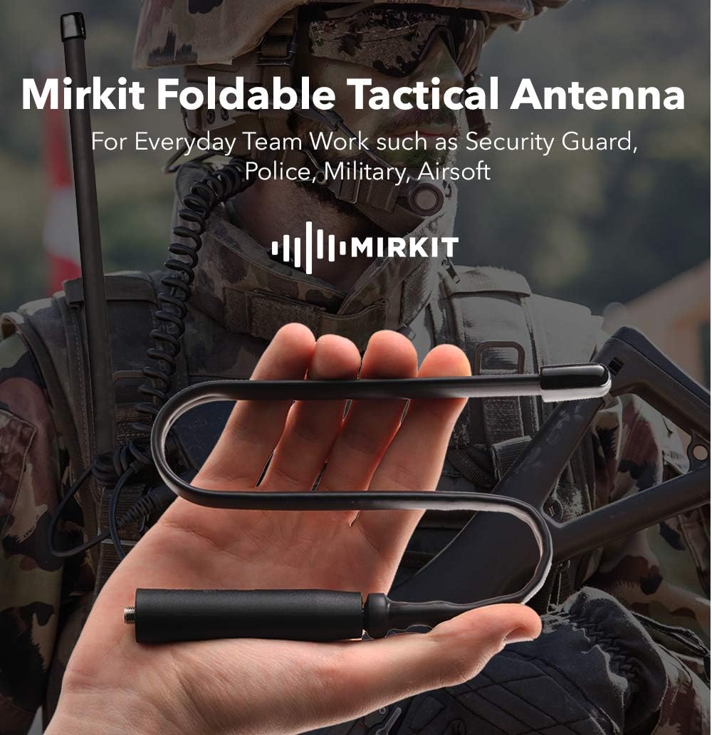 Mirkit Foldable Tactical Antenna 18.7 inch with SMA-Female Connector, Dual Band VHF/UHF (136-174MHz, 400-520MHz) for: UV-5R, UV-82, BF-F8HP, UV-5R V2+ Plus, BF-F9 V2+ Two Way Radios: Home Audio & Theater