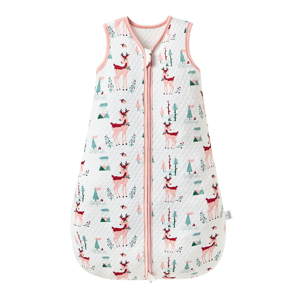 Fairy Baby Sleeping Bag 1.0 TOG Sleeveless Swaddle Blanket for Newborn Boy Girl Soft Breathable 100% Cotton Sleeping Sack ‎Pink 0-6Months — image 1