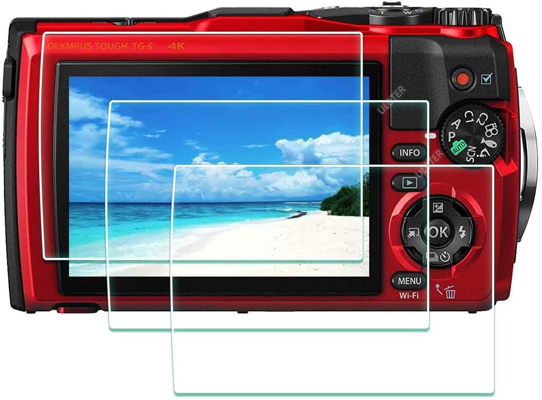 ULBTER Screen Protector for Olympus TG-7 TG-6 TG-5 TG-4 TG7 Red Black