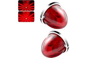 BJZ 2Pcs Red Watermelon LED Strobe+Constant Marker Lights Dual Function Watermelon-shaped Side Marker Clearance Tail Top Cap 
