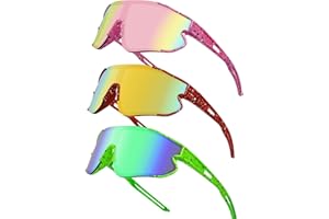 Wapreta 3PACK Youth Baseball Kids Sunglasses UV400 Sports Glasses for 4-12 Boys Girls Cycling Softball Running Goggles