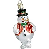 Old World Christmas Mr. Frosty Glass Blown Ornament for Christmas Tree, Handcrafted Holiday Decoration, Snowman Collection