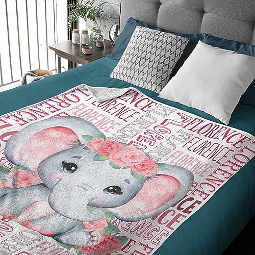 Custom Elephant Baby Throw Blanket, Lightweight Soft Throws Decor, Funny Gifts for Women,Men, Warm Fuzzy Quilt for Bed Couch Sofa 30x40 inches for Small pet