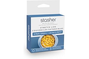 Stasher Silicone Stretch Lids, 3-Pack Small, Heat Resistant, Airtight Seal Food Container Covers for Bowls, Jars, Cups, Micro