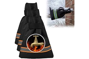 APRYEW Outdoor Faucet Covers for Winter Freeze Protection, Waterproof Insulated Spigot Cover, Reusable Hose Bib Covers for Outside Faucets, Winter Pipe Insulation Protector for Yard & Garden (Orange, 4PC)