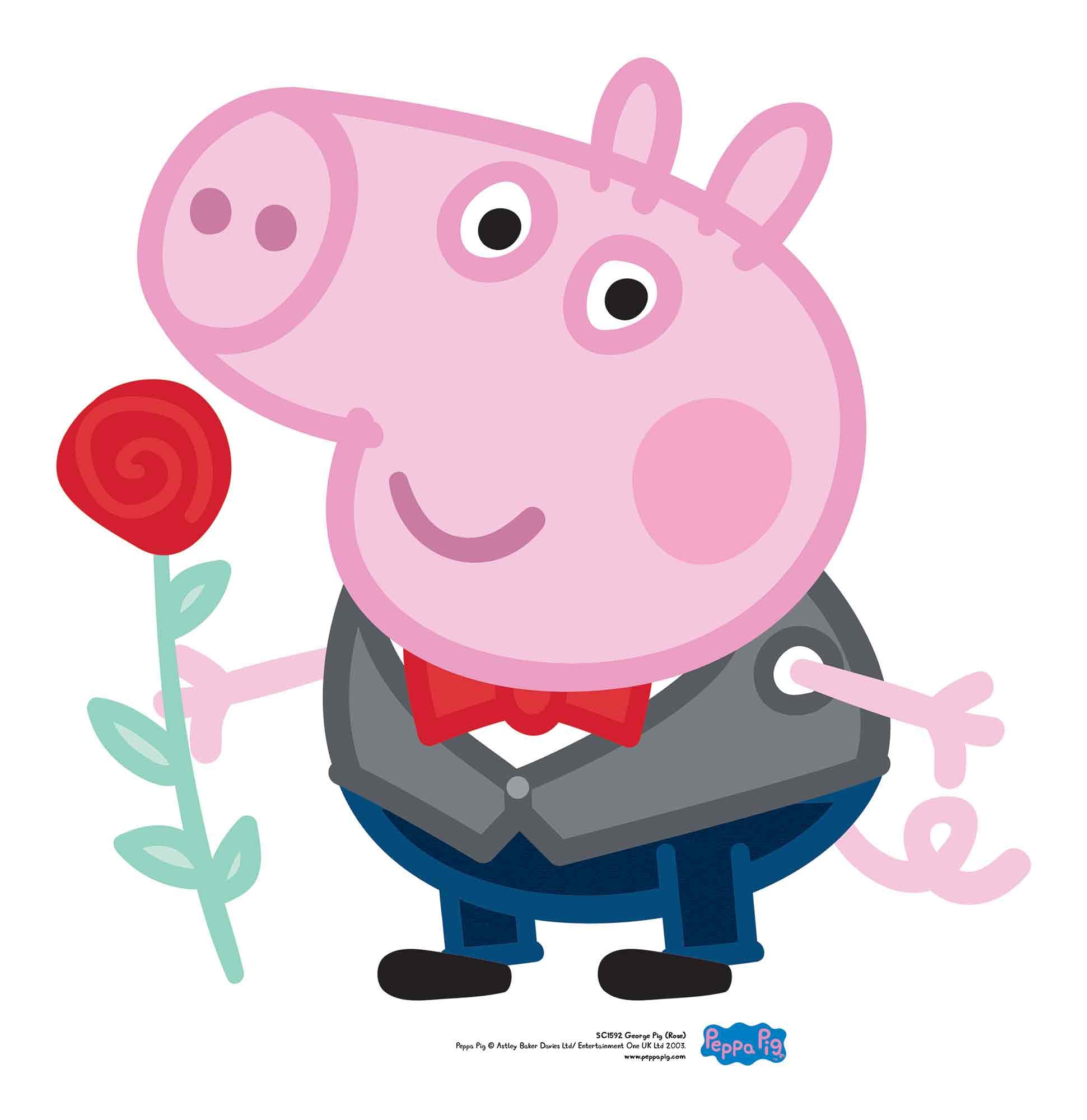 STAR CUTOUTS SC1592 George Pig Rose Lifesize Cardboard Cutouts/Standee/Stand Up Talking Point, Fun for Events and Parties, Solid, Multicolour, Regular