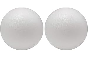 Crafjie 8 inch 2pcs Giant Foam Balls, Smooth Large White Foam Balls, Solid Craft Balls for Christmas DIY Ornaments and School Projects and Modeling Projects, for Arts and Crafts.