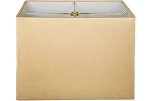Royal Designs, Inc. Rectangle Hardback Lamp Shade, HB-613-16AGL, Antique Gold, (7 x 14) x (9 x 16) x 11