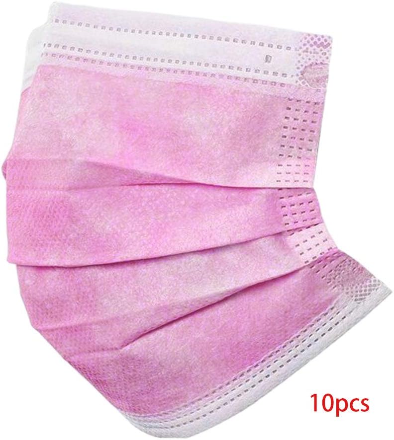 ForHe 10pcs Disposable Mouth-Muffle, 3-Ply Elastic Earloop Dustproof Antipollution for Outdoor Protection