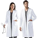 AUYAO Professional Lab Coat, Medical Coat, Suitable for Medical Students, Laboratories, Masquerade Parties, Unisex