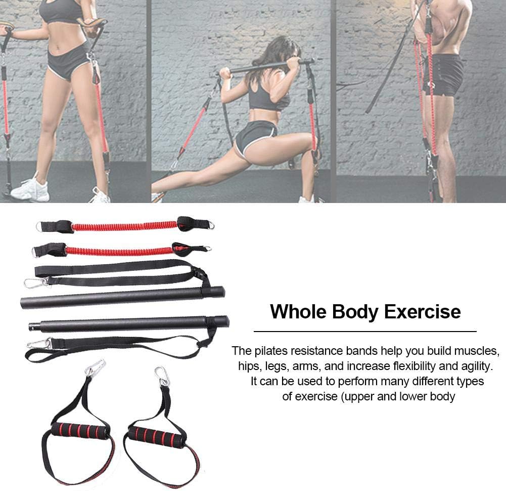 Premium Resistance Bands Set,with Elastic Rope,Pilates Bar Kit,Foot Ring,for Resistance Training,Physical Therapy, Home Workouts,for Men Women Yoga Pilates