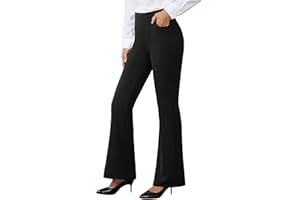 AB-Eleven Womens Dress Pants Stretchy Work Pants Business Casual Slacks with 4 Pockets Pull On Office Trousers