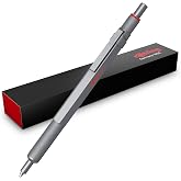 rOtring 600 Gel Pen | 0.55 mm | Black Ink | Silver Metal Body Pen | Non-Slip Knurled Grip &amp; Hexagonal Barrel | Refillable