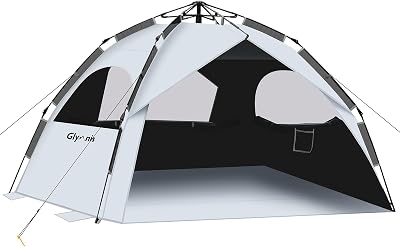 Glymnis Pop Up Beach Tent Large 4-6 Person Instant Sun Shelter UV 50+