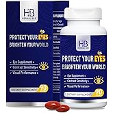 Herbal Bee Eye Supplement - Lutein 10mg, Meso-Zeaxanthin 10mg, Zeaxanthin 2mg - Eye Vitamins Supports Vision, Blue Light Protection &amp; Macular Health - Natural Antioxidant Formula | 90 Softgels