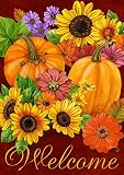 Briarwood Lane Fall Glory Floral House Flag Autumn Pumpkins Sunflowers 28" x 40"