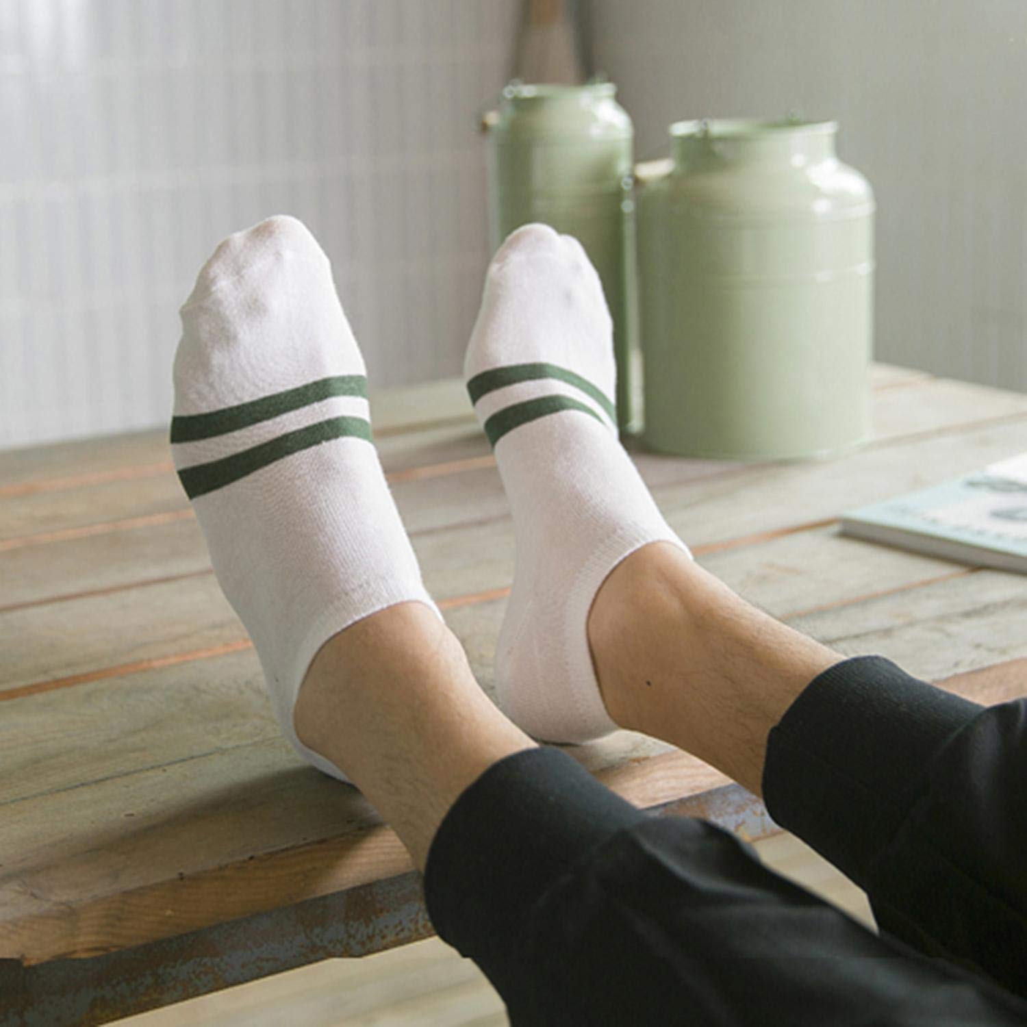 AMIUBO 5 Paare Männer Jungen Casual Rutschfeste Breathable Bequeme Unsichtbare Bootssocken Socken