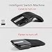 New Foldable Wireless Mouse 2.4GHz Arc Optical Touch Mouse with USB Receiver Suitable for Notebook (Black)