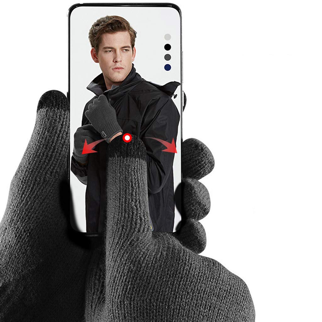 Houshelp Winter Gloves for Men Women Touch Screen Anti-Slip Silicone Gel Stretchy Material Running Gloves Anti-Slip