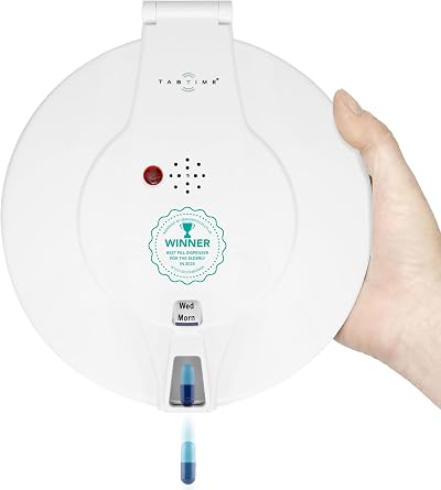TabTime Automatic Pill Dispenser 6 Alarms Lockable Lid 28 Compartments