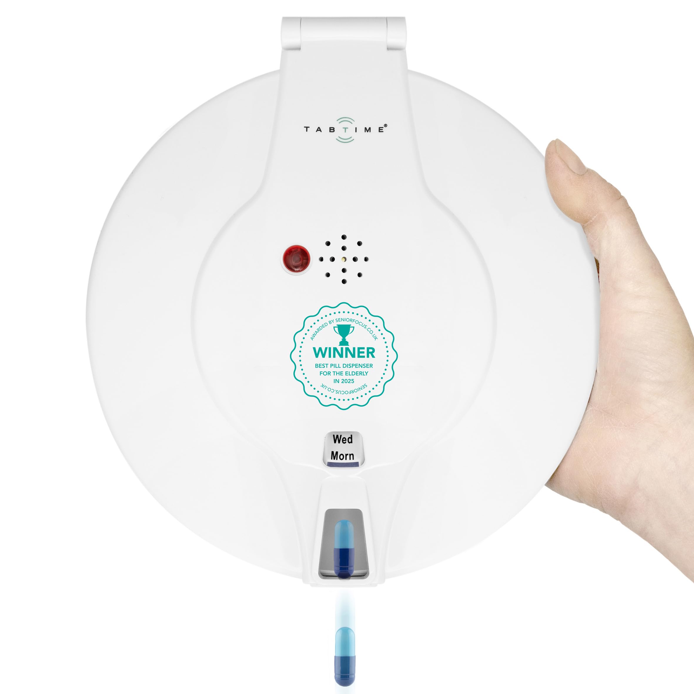 TabTime Automatic Pill Dispenser, 6 Alarms per Day. Solid Lockable Lid. Essential Medication Aid for the Elderly, Alzheimers & Dementia Patients