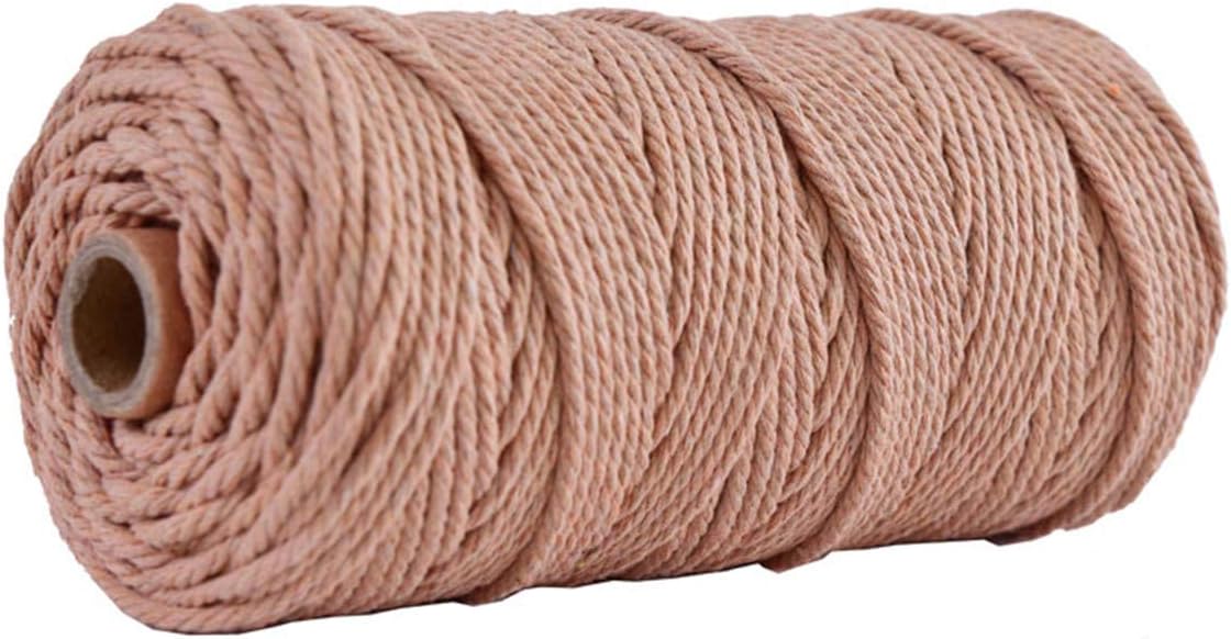 Vivianbuy Brick 3mm/4mm Dia 328ft Macrame Cotton Cord Twist Macrame String Soft Macrame Rope for Handmade Plant Hanger Craft Making and DIY Projects