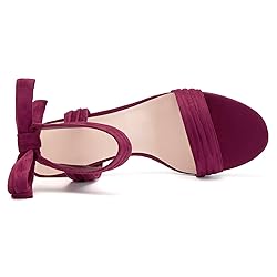 Womens Open Toe Ankle Tie Back Low Block Chunky