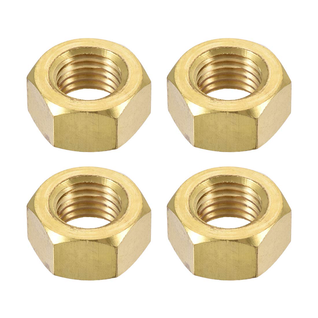Sourcingmap M16 Brass Machine Screw Insert Lock Hex Hexagon Nut Fastener 4pcs