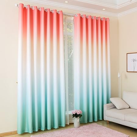 Kinlo 2 Panels Eyelet Blackout Curtains 145 X 245 Cm Gradient