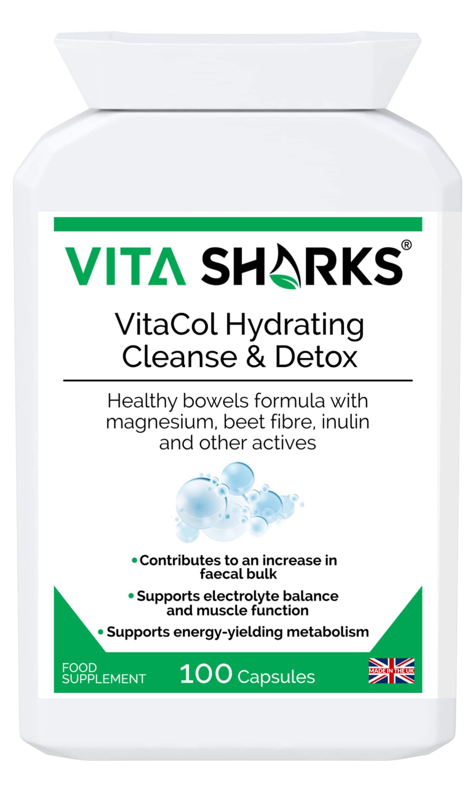 VitaCol Hydrating Cleanse & Detox | Bespoke Kosher, Vegan Bowel Cleansing and Hydrating Formula with Sugar Beet Fibre, Magnesium & Vitamin C to Boost Immunity Through Gut Detox