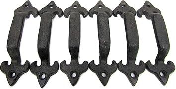 Cast Iron Small Drawer Pull Cabinet Handles 4 5 Inch Set Of 6