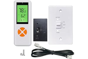 SENSTREE Fireplace Thermostat Remote Control Kit, for Millivolt Gas Valve & Electronic Ignition Systems, 65ft Range, LCD Display, ON/AUTO/Off Modes, Timer & Child Lock Function