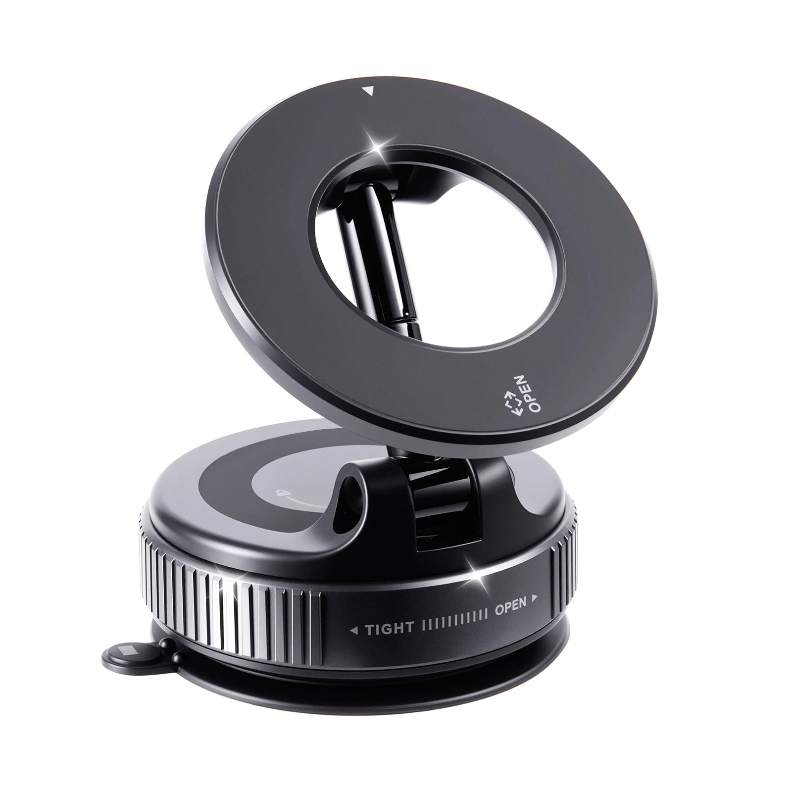 Yamhoy Vacuum Magnetic Suction Car Phone Holder Fold-able and and Hands-Free 360° Adjustable Rotation Phone Mount, Compatible with All Smartphones