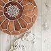 Set of 2 Amazing Moroccan pouf Tan & Wihte Leather Pouf Best offer, Ottomans,Footstool,100% handmade Ready to magic your living room! Leather