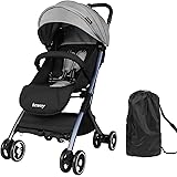 besrey Travel Stroller, Lightweight Baby Stroller with Reclining Seatback, Foldable Compact Stroller for Airplanes, Infant St