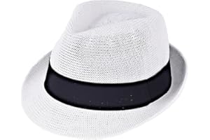 HONCO DIRECT Summer Panama Straw Fedora Hats for Men Women Trilby Hat Foldable Roll Up Short Brim Panama Beach Hat