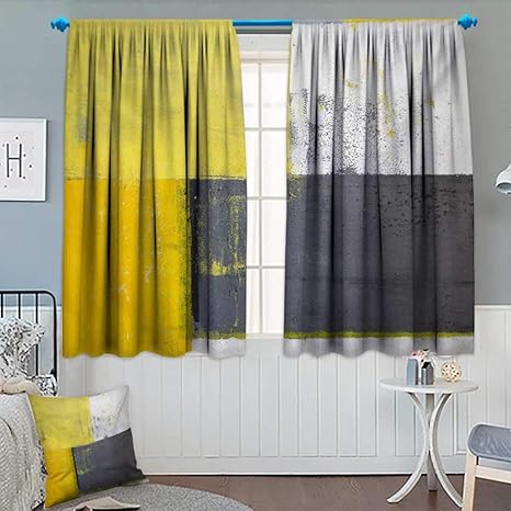 Amazon Com Anhounine Grey And Yellow Blackout Curtain Street Art