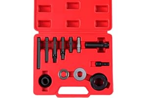 ACZCR 12 PCS Power Steering Pulley Puller Tool Pulley Remove and Install Tool Set Universal Fit for Water Pump, Vacuum Pump Pulleys and Most Engines with Storage Case