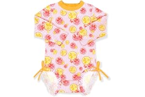 BesserBay Baby Girl's UPF 50+ Sun Protection Swimsuit One Piece 3/4 Sleeve Rash Guard 0-36 Months