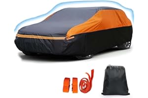 Big Ant Car Cover All Weather Waterproof, Universal Fit Sedan Ford Mustang, Chevy Camaro/Malibu, Kia Optima, Hyundai Sonata, Nissan Altima, Volkswagen Passat, Tesla Model 3 etc.BlackOrange