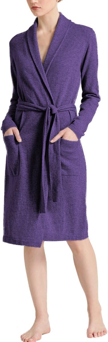 Parisbonbon Women's 100% Cashmere Shawl Collar Robes