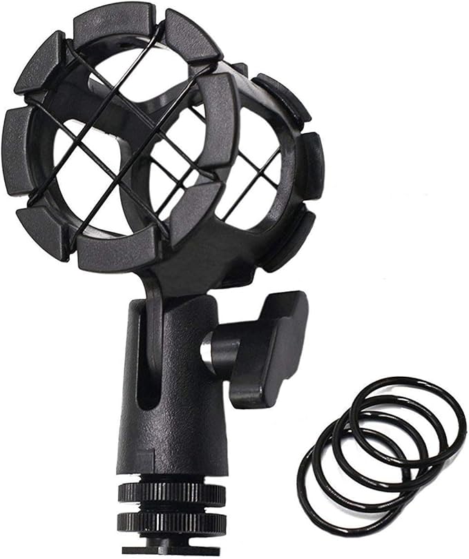AFVO Microhone Shock Mount Holder Mic Cradle with Cold Shoe for Boompoles, Comptible with Rode